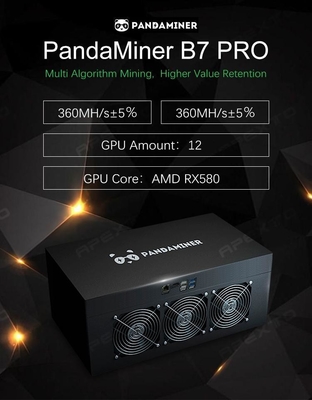 8PCS ग्राफिक्स कार्ड के साथ पांडा ब्रांड Mdel Eth B7 PRO 360m माइनर मशीन
